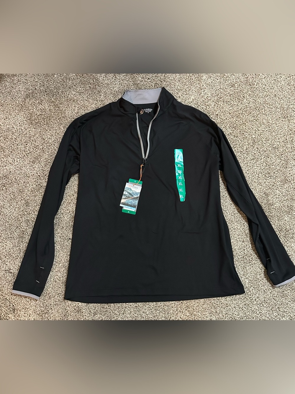 Cloudveil Men's Black Long-Sleeve Quarter-Zip Pullover